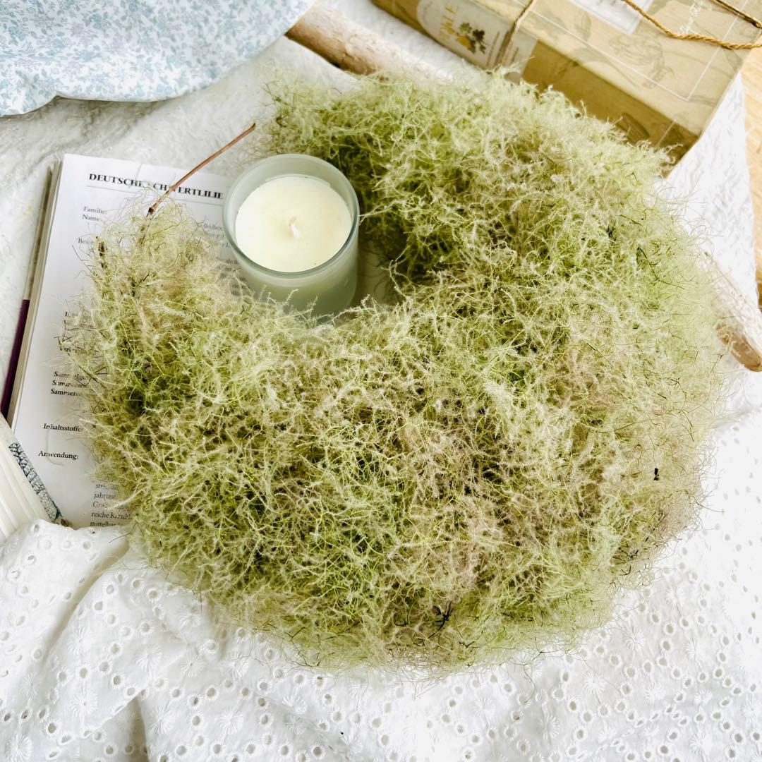 夏、秋、冬、春、来夏も^ ^スモークツリー　三日月リース　リース