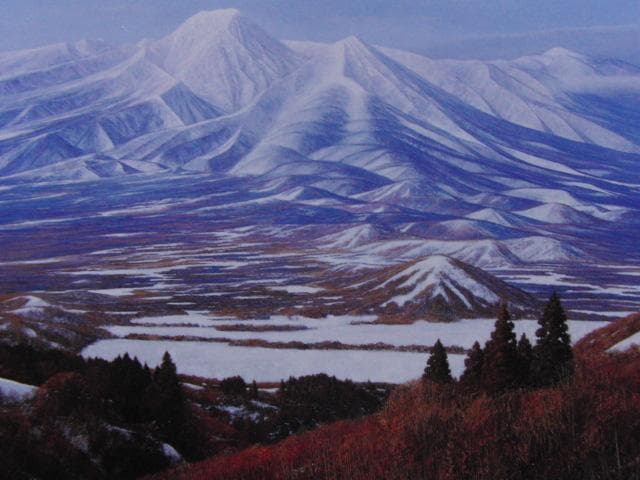 村山孝夫、【山郭　冬日和】、希少な大判額装用画集より、美品、日本人画家