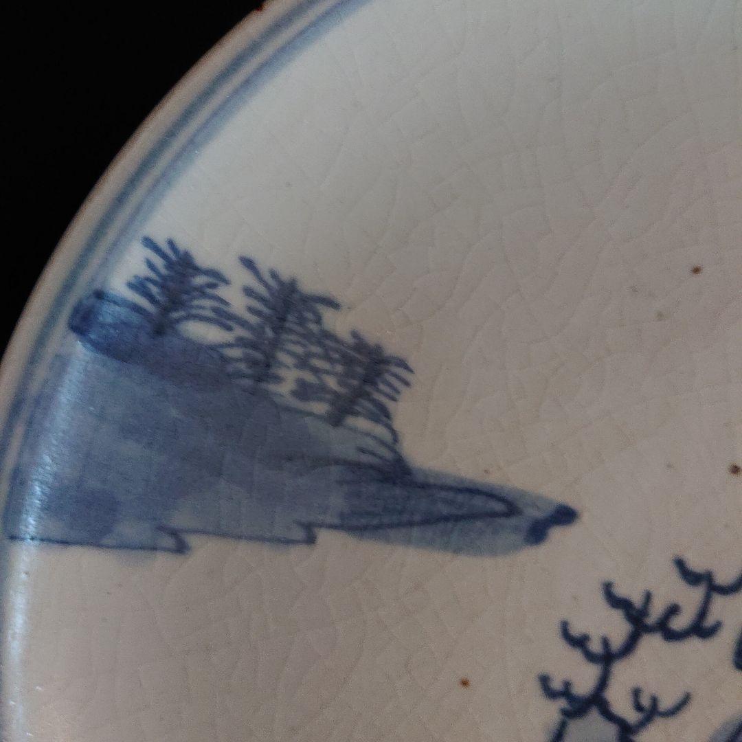 古伊万里染付楼閣山水皿 珍品 骨董 インテリア 飾り皿 美品  皿