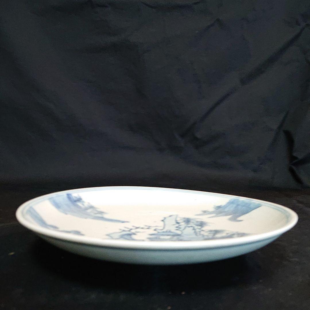 古伊万里染付楼閣山水皿 珍品 骨董 インテリア 飾り皿 美品  皿