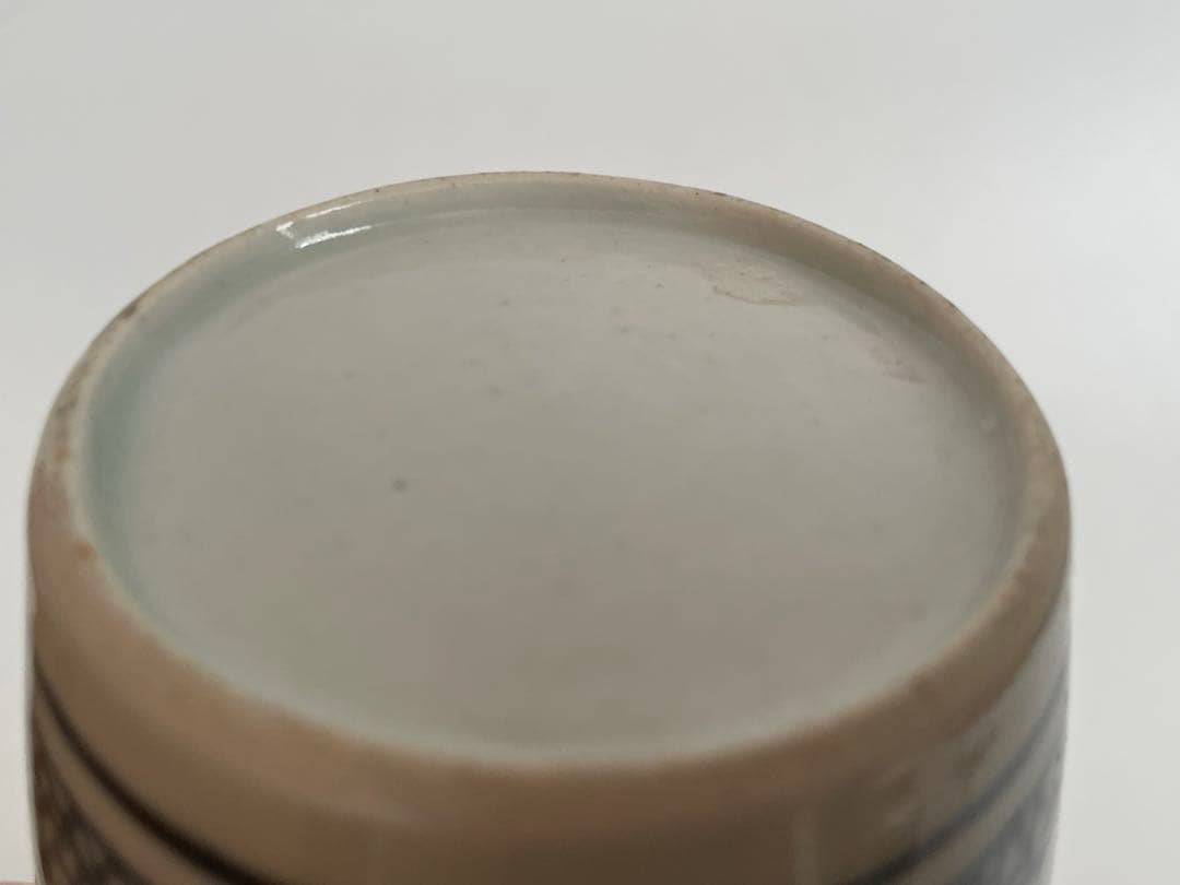 骨董　アンティーク　古伊万里　染付　氷割菊文様　蕎麦猪口