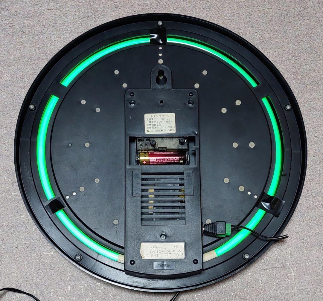 アメリカン雑貨 ビリヤード ネオン管 ネオンクロック グリーン