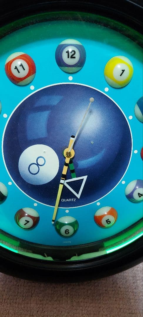 アメリカン雑貨 ビリヤード ネオン管 ネオンクロック グリーン