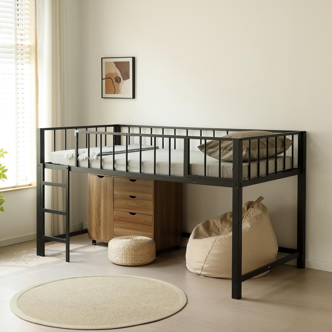 ロフトベッド パイプベッド シングル 高さ110cm ロフトベッド ロータイプ