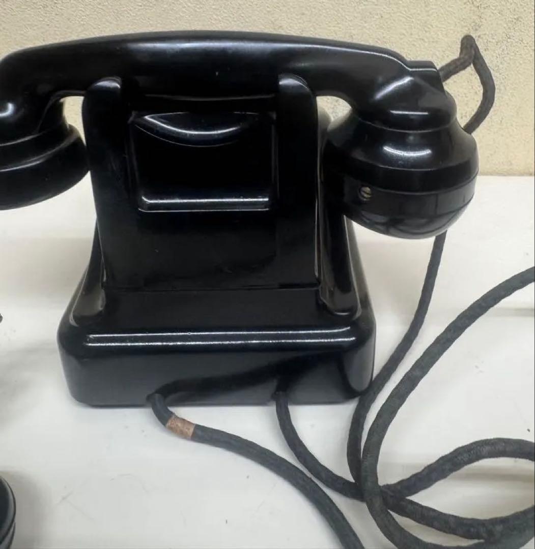 【昭和初期】手回し式電話機 マグネトー 黒電話 資料館品 アンティーク