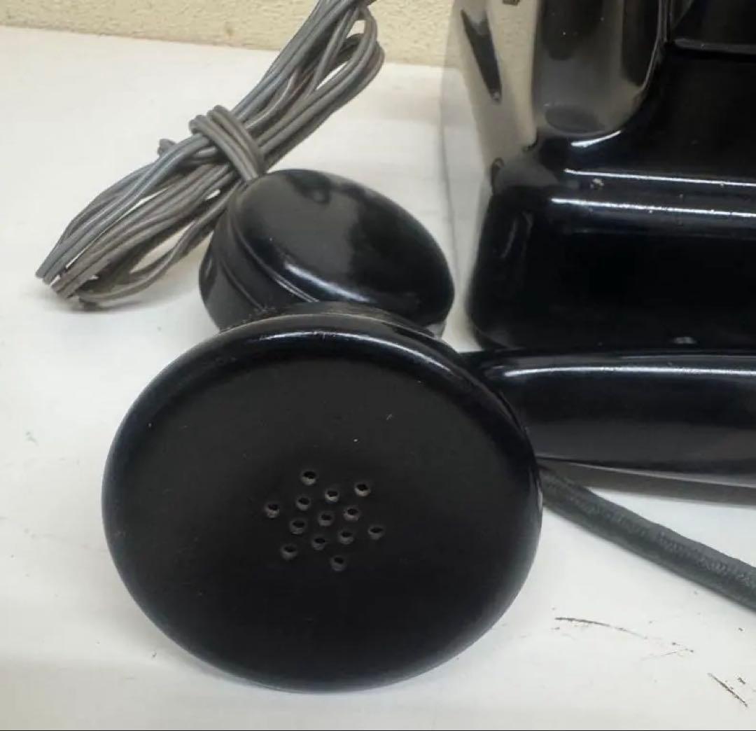 【昭和初期】手回し式電話機 マグネトー 黒電話 資料館品 アンティーク