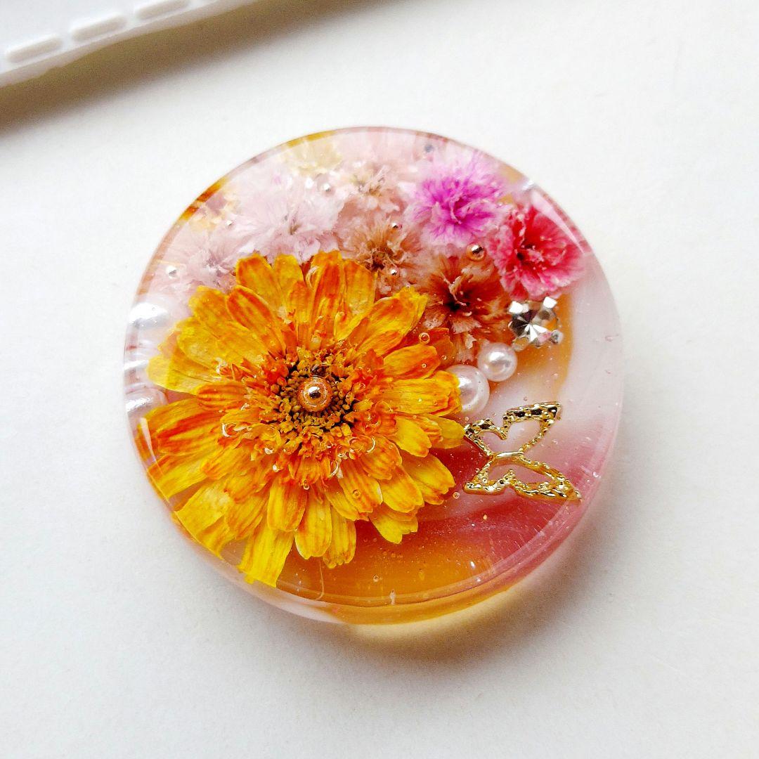 【1488】レジン　マトリカリア　ヘアゴム　ポニーフック　ブロ―チ　ハンドメイド