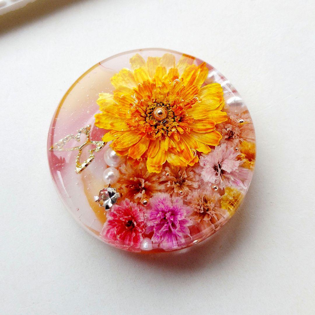 【1488】レジン　マトリカリア　ヘアゴム　ポニーフック　ブロ―チ　ハンドメイド