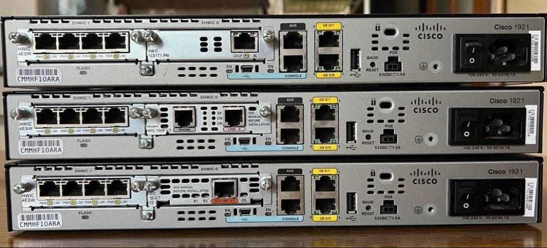 Cisco 1921 ルーター 3台　おまけあり