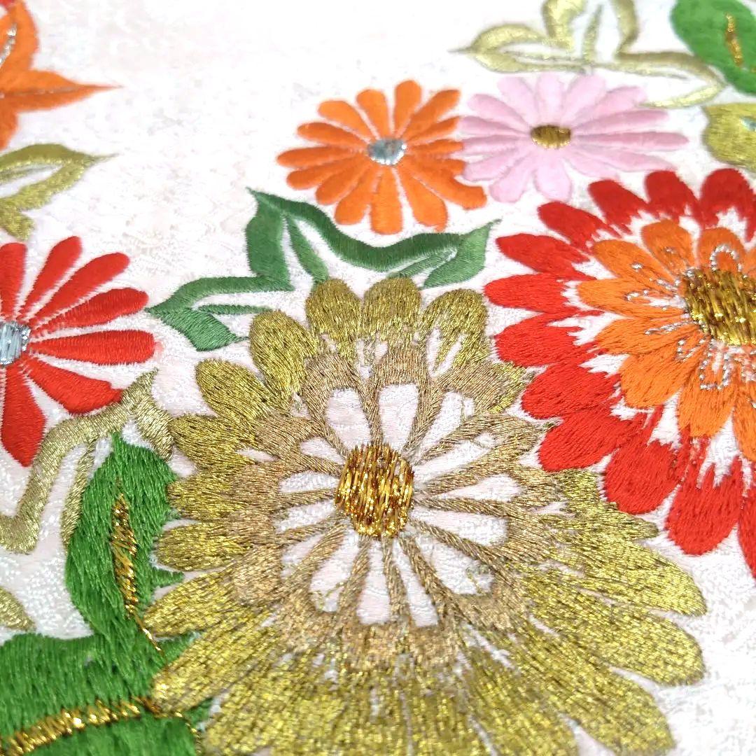 花刺繍 　色打ち掛けリメイクバック