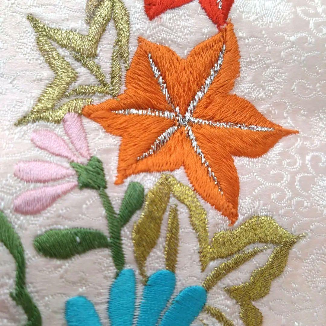 花刺繍 　色打ち掛けリメイクバック