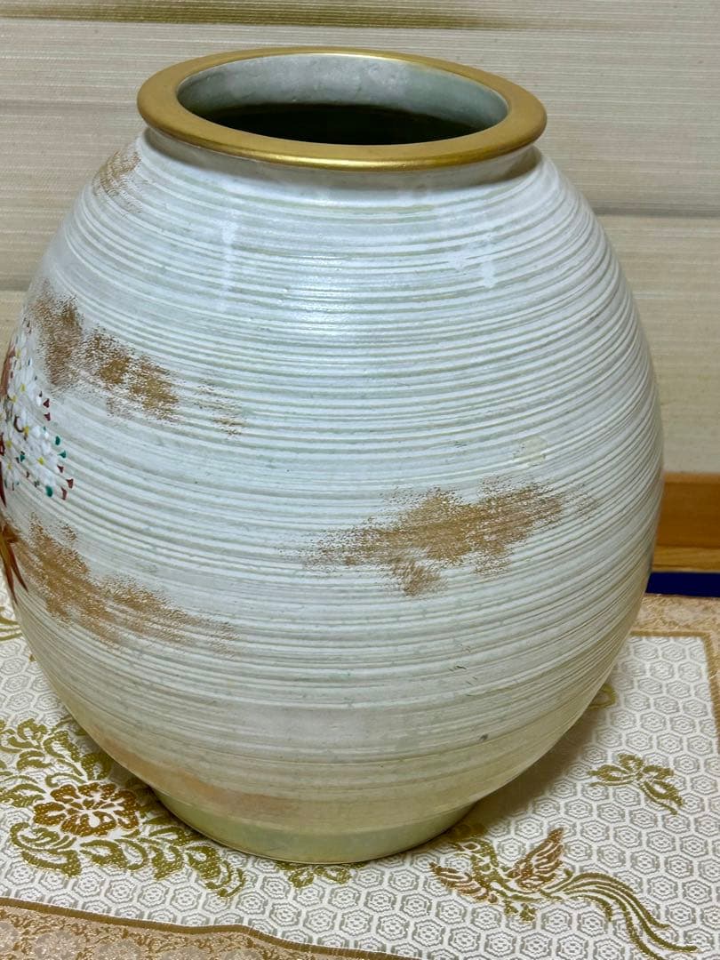 京焼　清水焼　齋藤雲楽　色絵金彩雲錦文花瓶