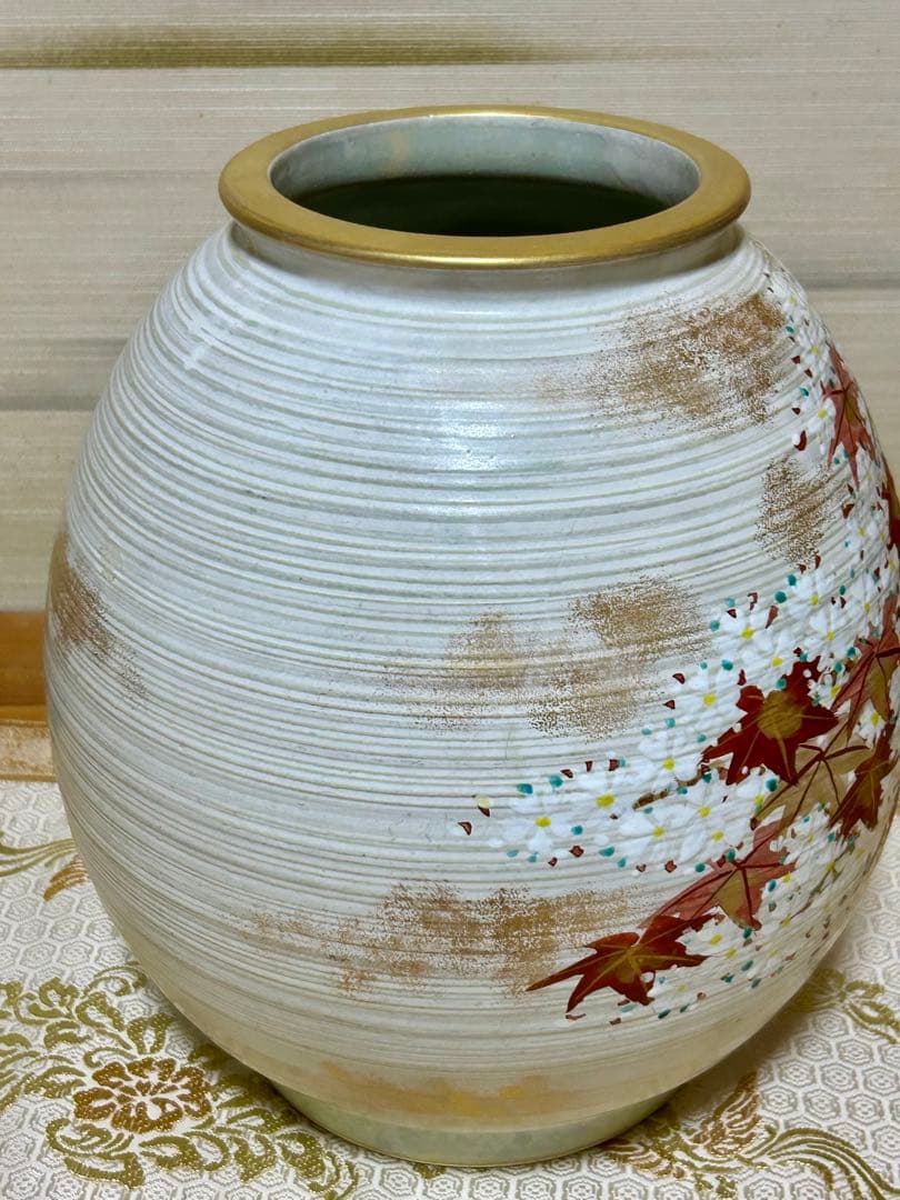 京焼　清水焼　齋藤雲楽　色絵金彩雲錦文花瓶