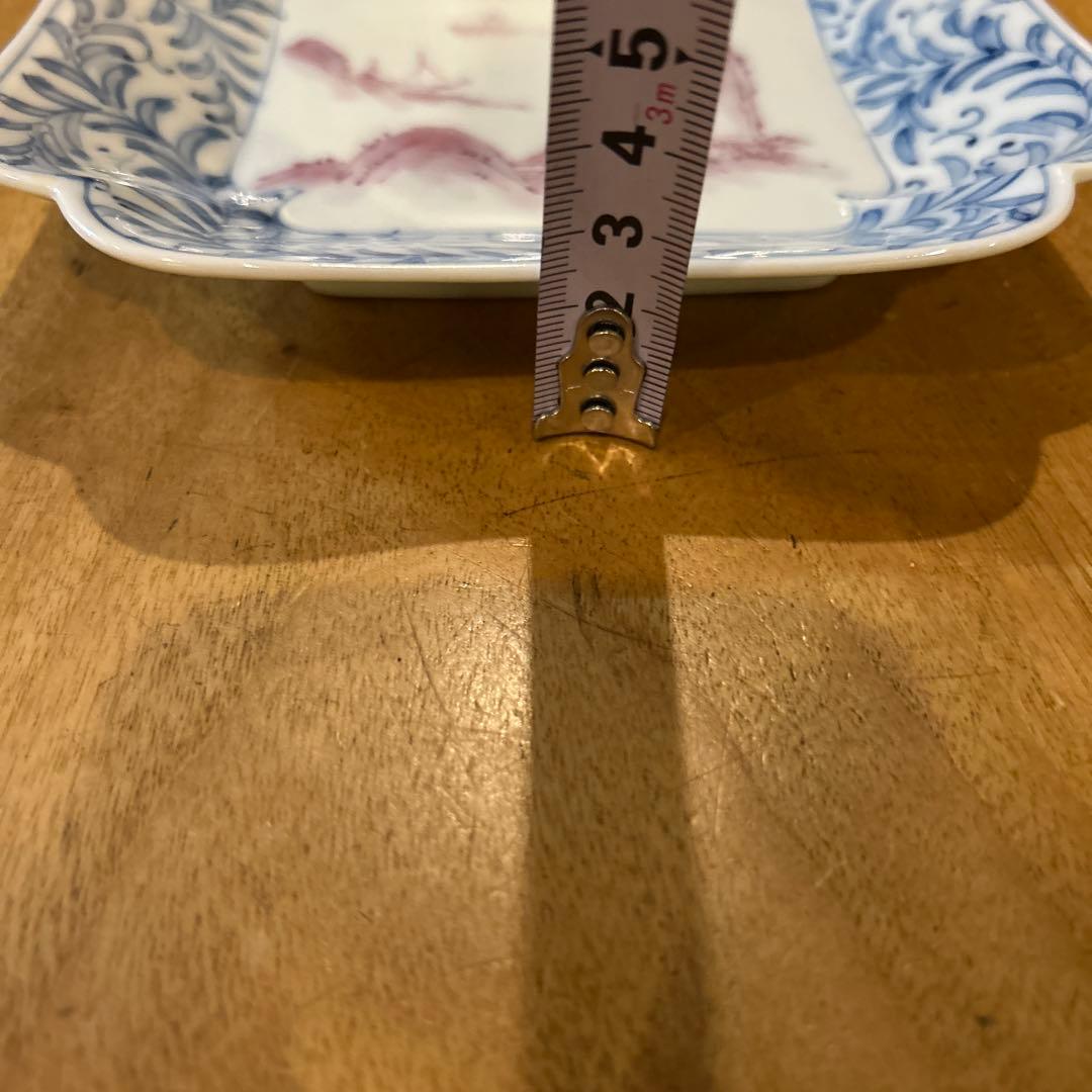 有田焼　寿栄造　絵付花形皿　五枚