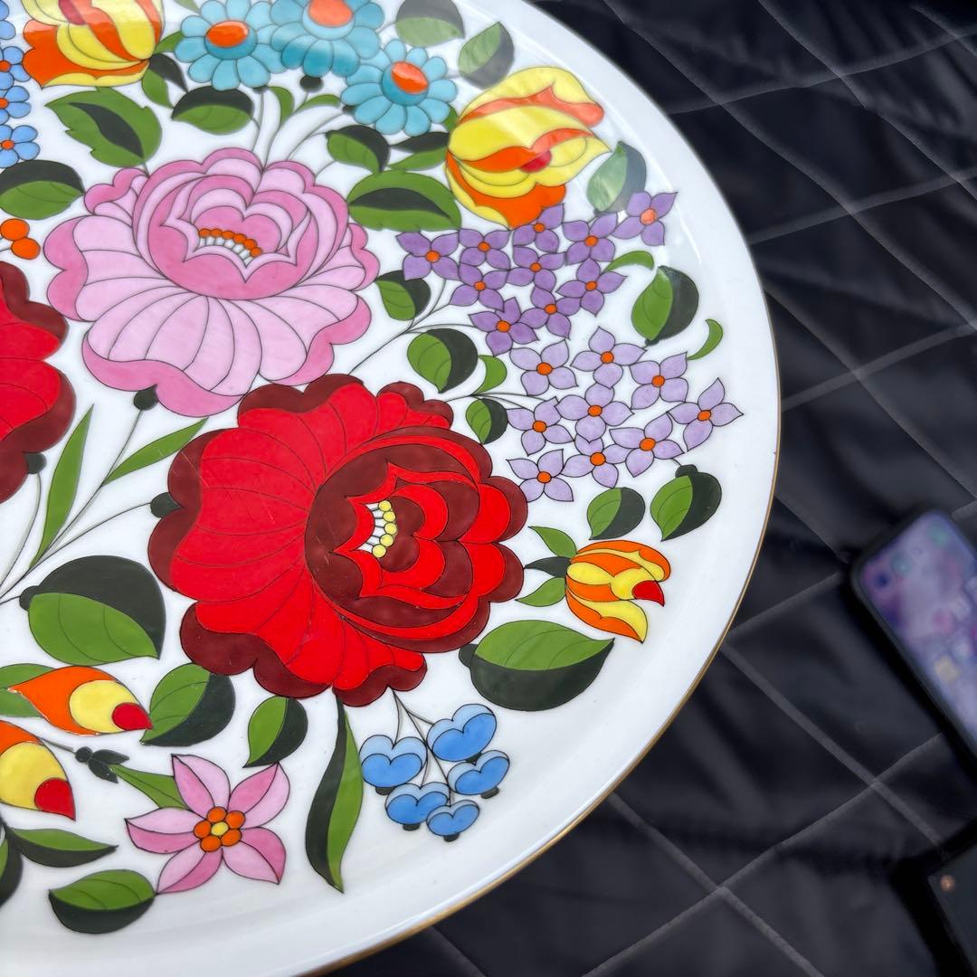 ハンガリー製　手描き　プレート　飾り　皿　カルチャ磁器