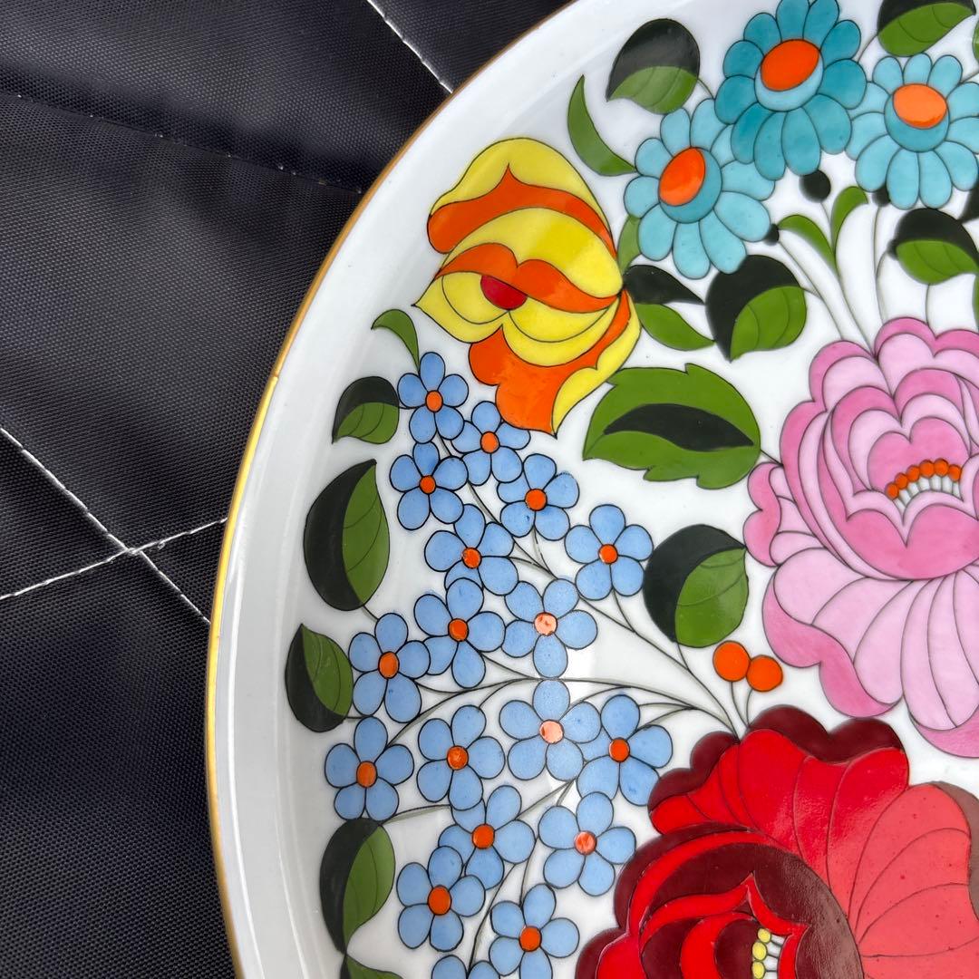 ハンガリー製　手描き　プレート　飾り　皿　カルチャ磁器