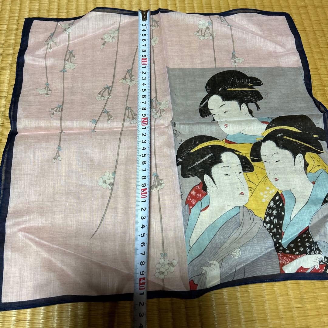 大判ハンカチ　テーブル掛け　風呂敷　喜多川歌麿　京都祇園KATORIYA 京友禅