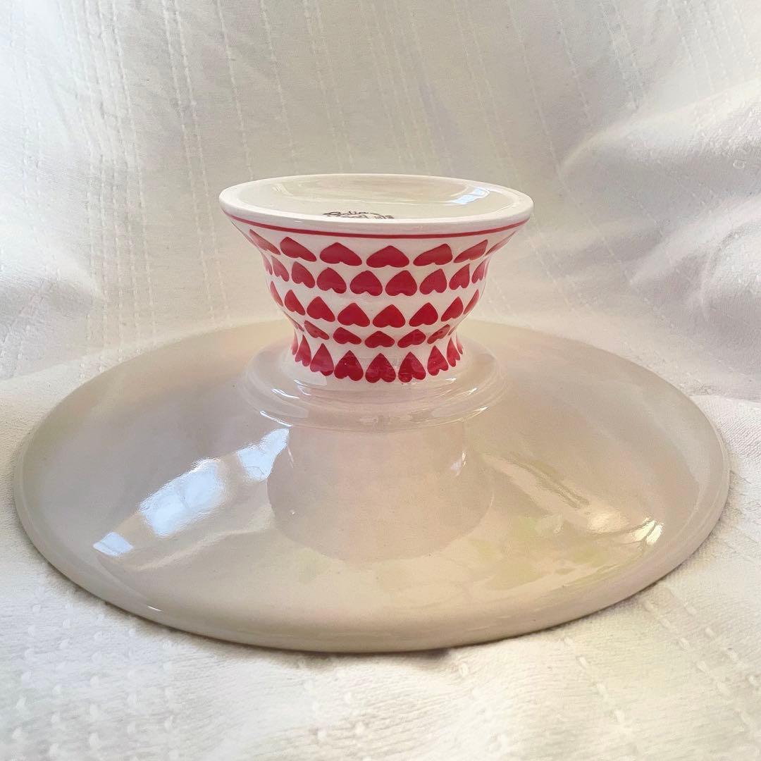 ポーリッシュポタリー　ハート柄　ケーキスタンド