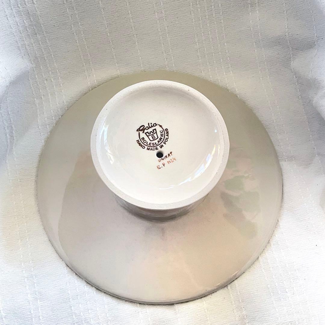 ポーリッシュポタリー　ハート柄　ケーキスタンド