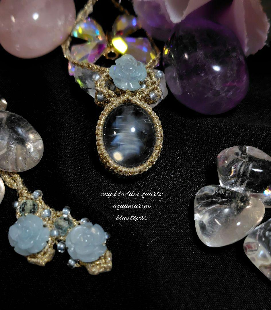 ✩神秘の光✩エンジェルラダークォーツ　マクラメ編みネックレス