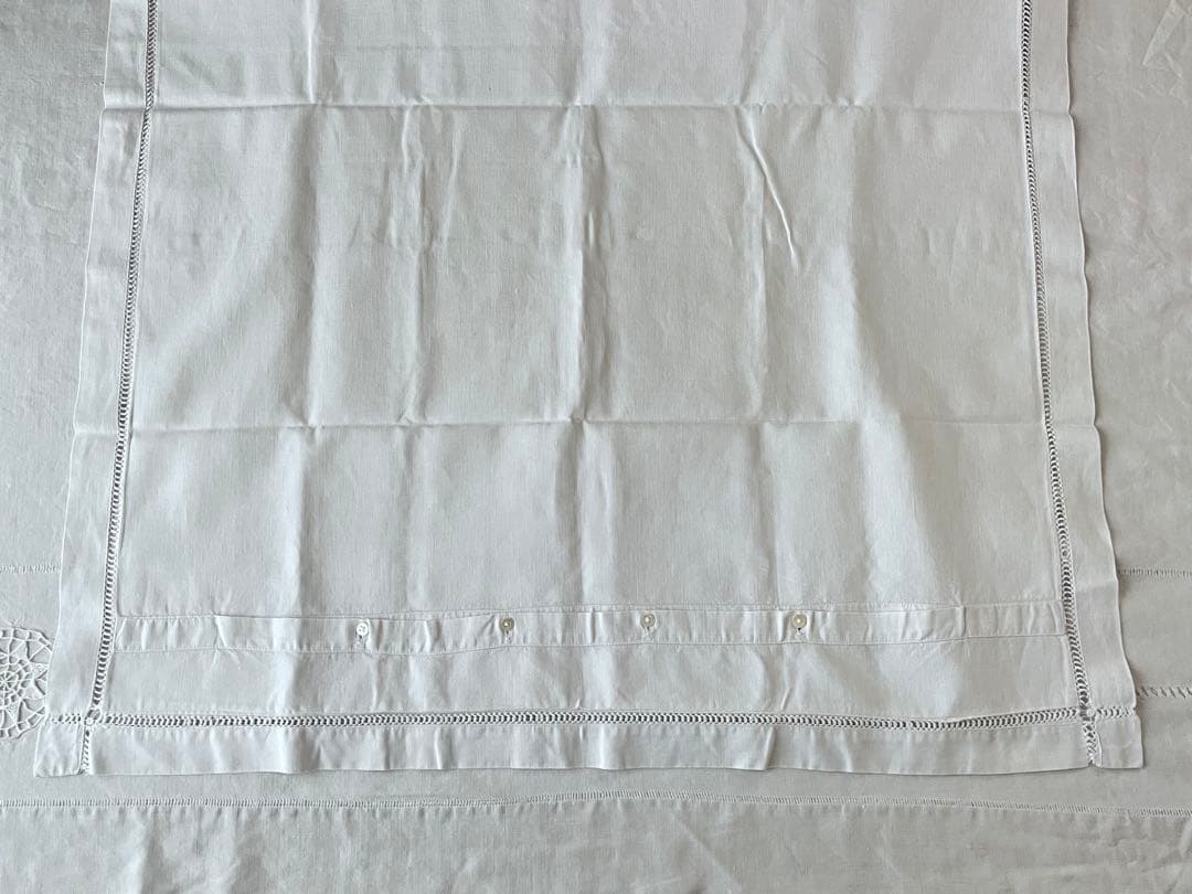 【美品】フランスアンティーク 花文字MDモノグラム ピローカバー3480