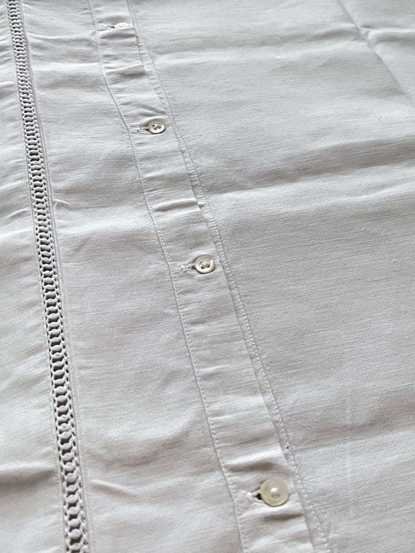 【美品】フランスアンティーク 花文字MDモノグラム ピローカバー3480