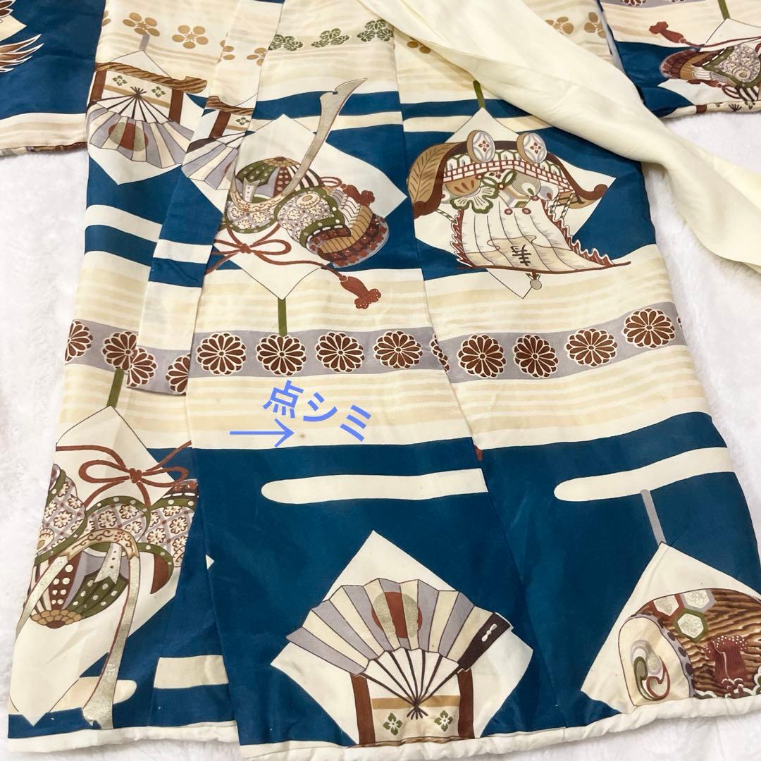 七五三　３歳　男の子　アンティークお着物セット　正絹　絞り被布