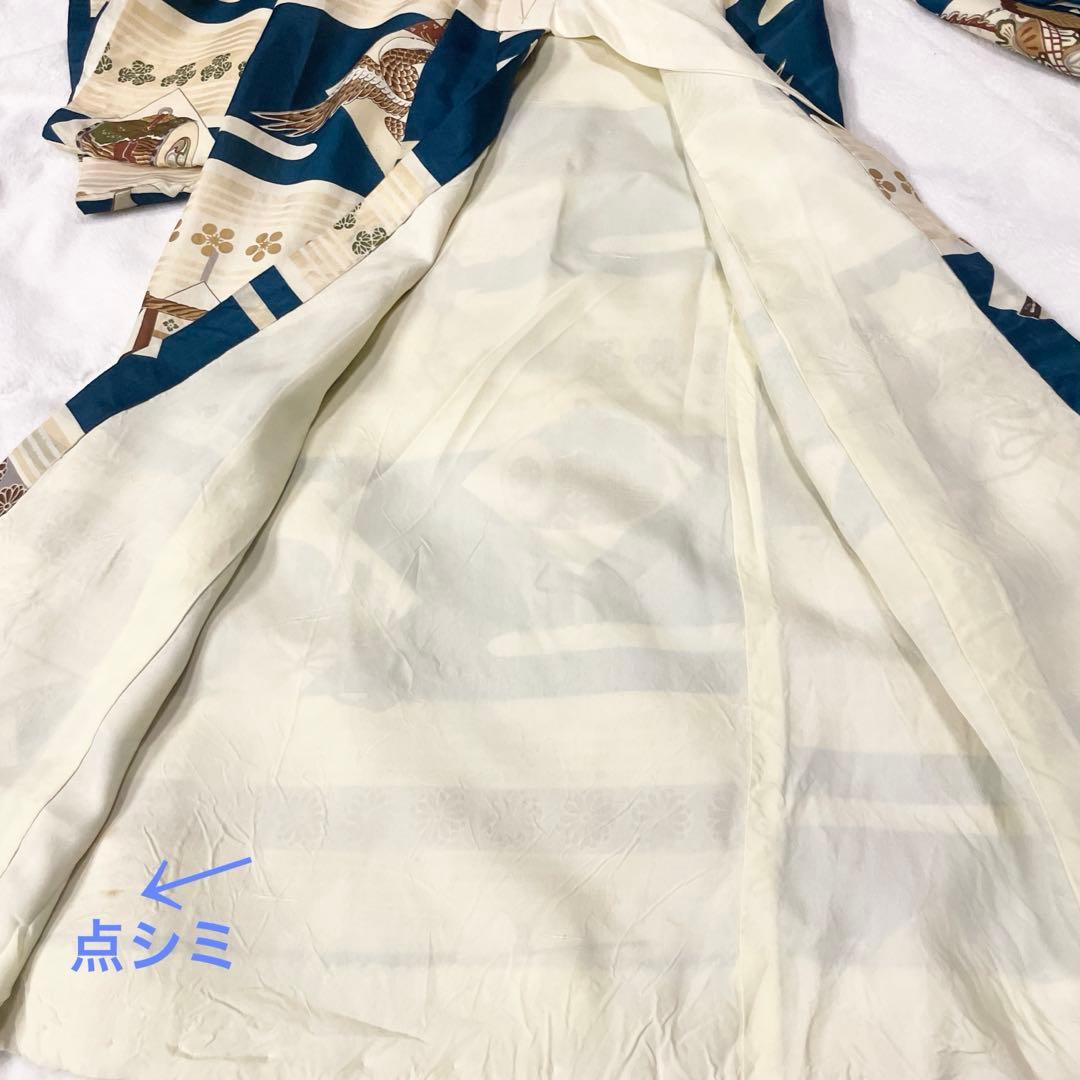 七五三　３歳　男の子　アンティークお着物セット　正絹　絞り被布