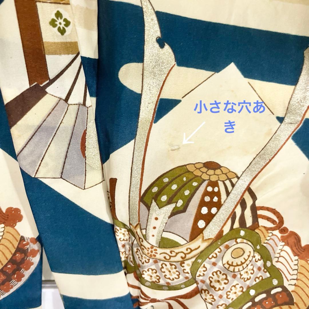 七五三　３歳　男の子　アンティークお着物セット　正絹　絞り被布