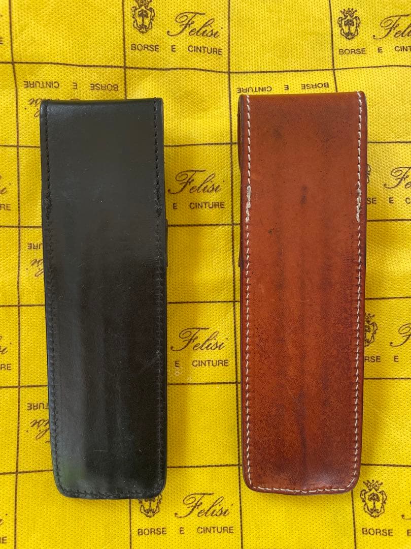 2/22迄/フェリージFelisi ペンケースセット/総レザー/希少モデル