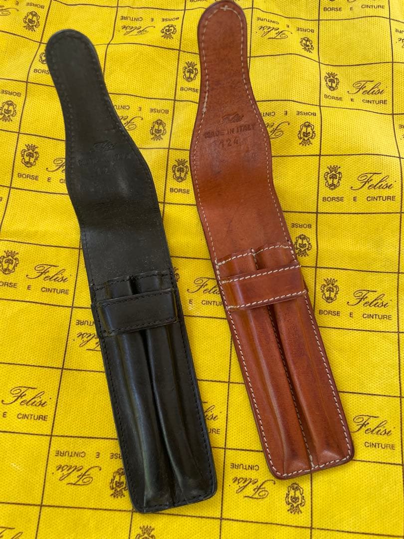 2/22迄/フェリージFelisi ペンケースセット/総レザー/希少モデル