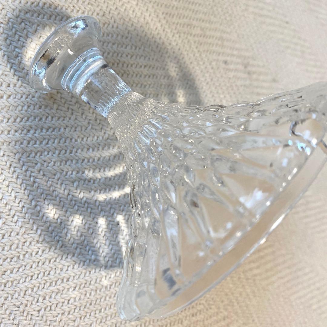 ⑤70年代 クリアプレスガラス キャンディポットS ボンボニエール 昭和レトロ