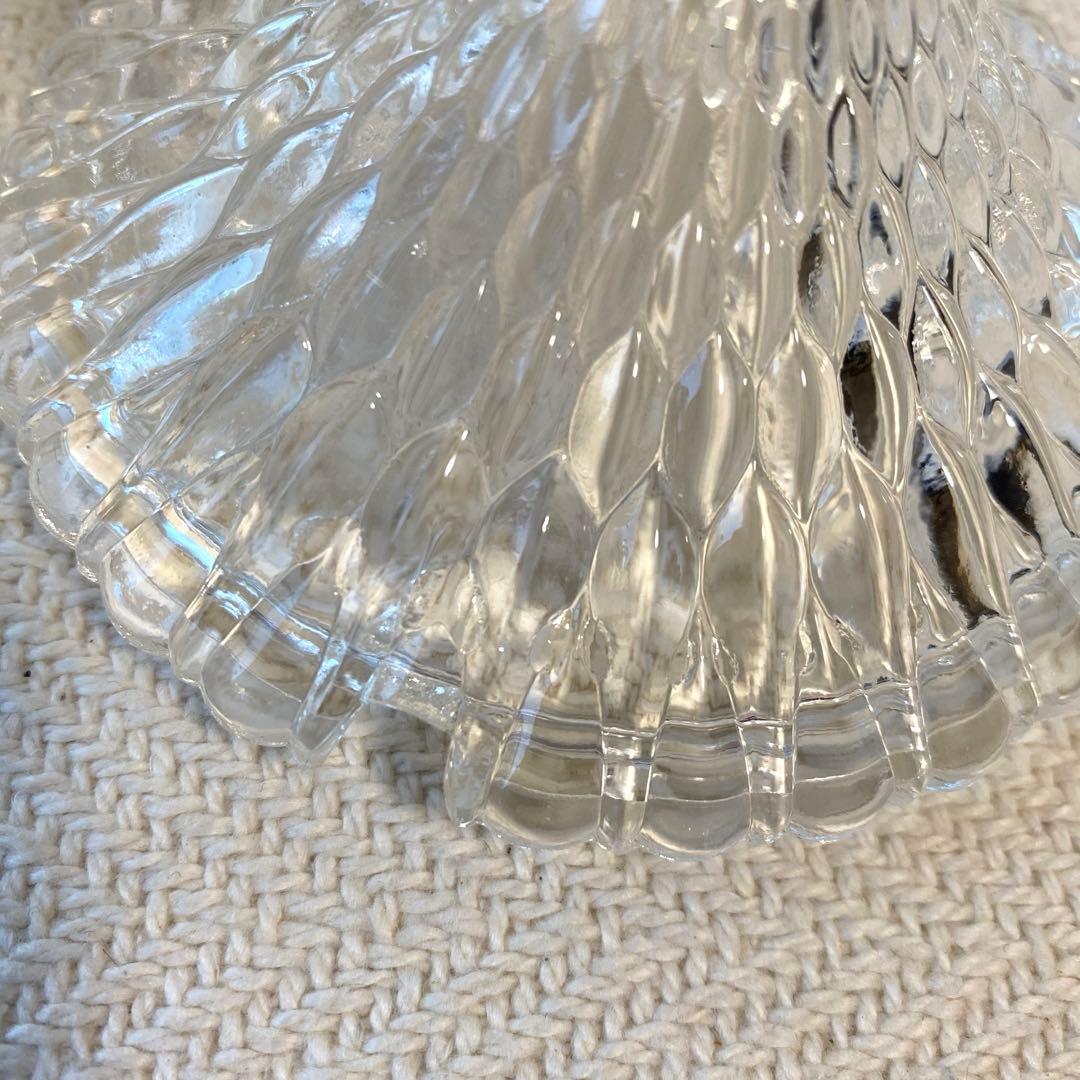 ⑤70年代 クリアプレスガラス キャンディポットS ボンボニエール 昭和レトロ