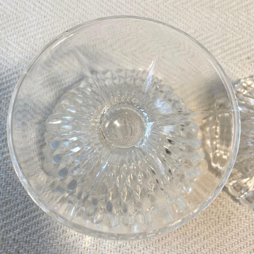 ⑤70年代 クリアプレスガラス キャンディポットS ボンボニエール 昭和レトロ