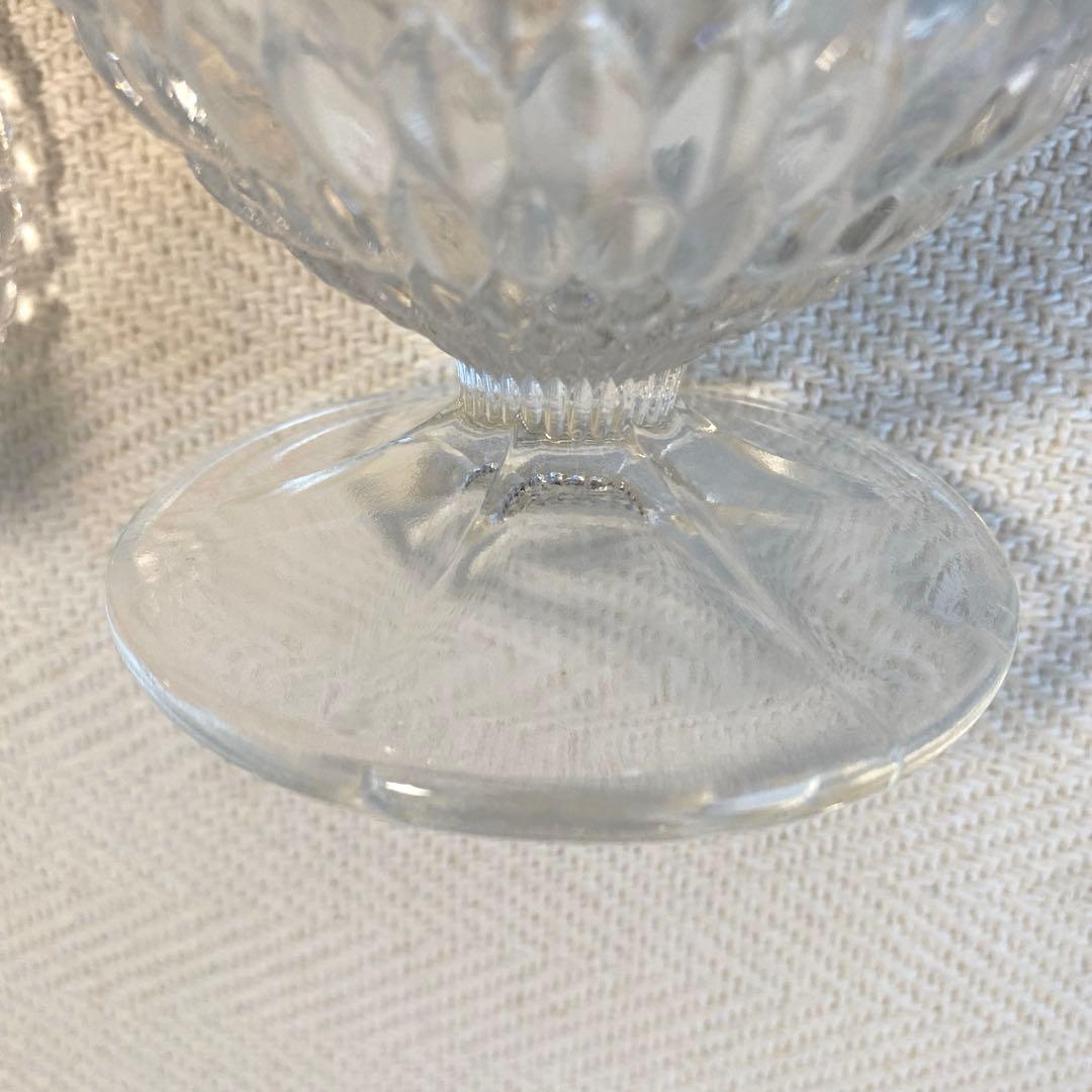 ⑤70年代 クリアプレスガラス キャンディポットS ボンボニエール 昭和レトロ