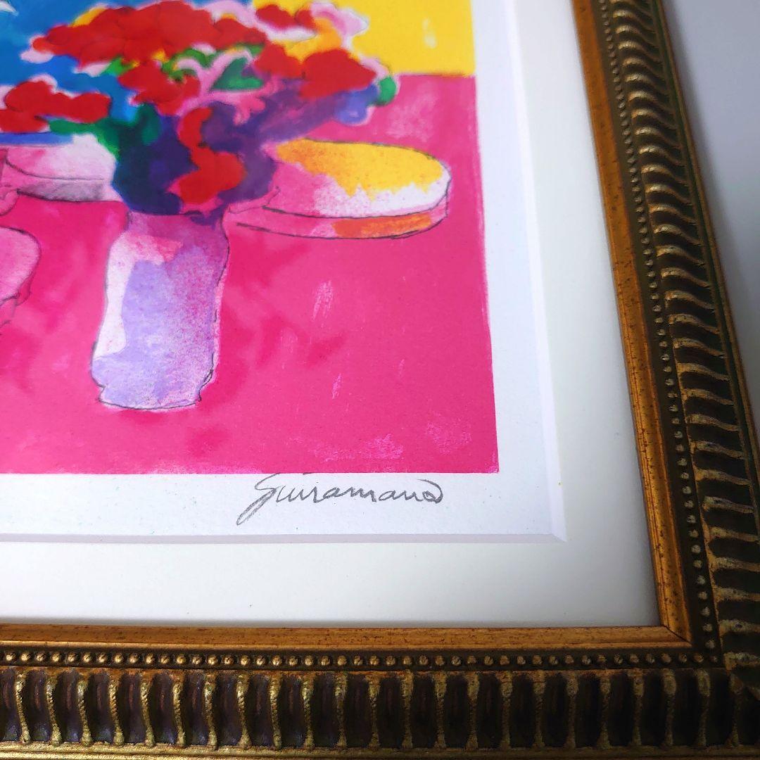 ✨　ポール・ギアマン・リトグラフ『花とヴァイオリン』✨