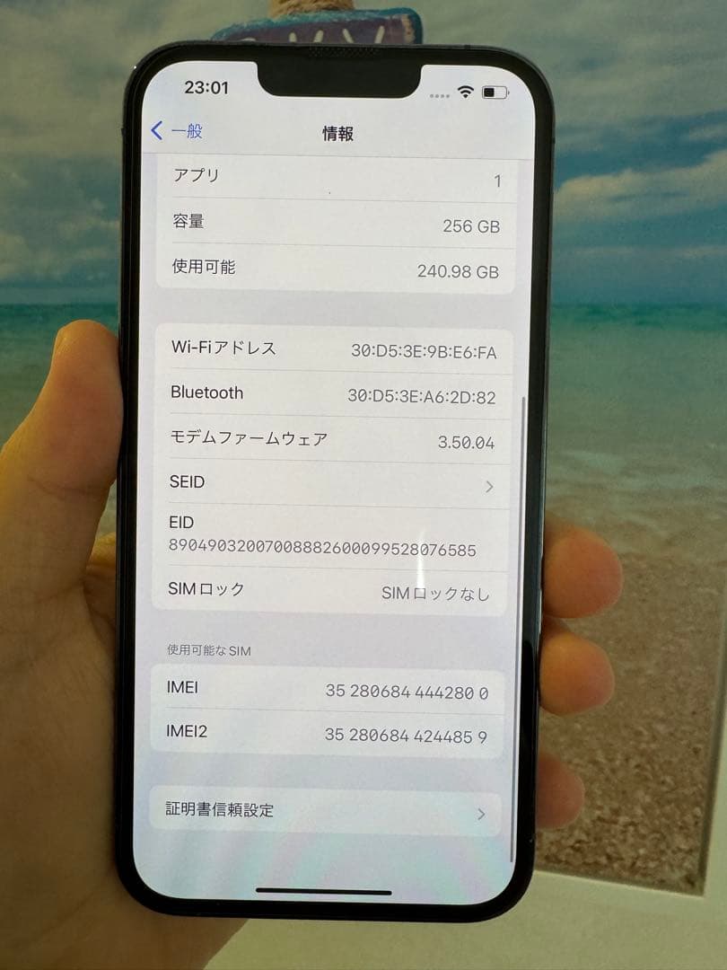 iPhone 13 Pro シェラブルー256GB ★超美品 USA版