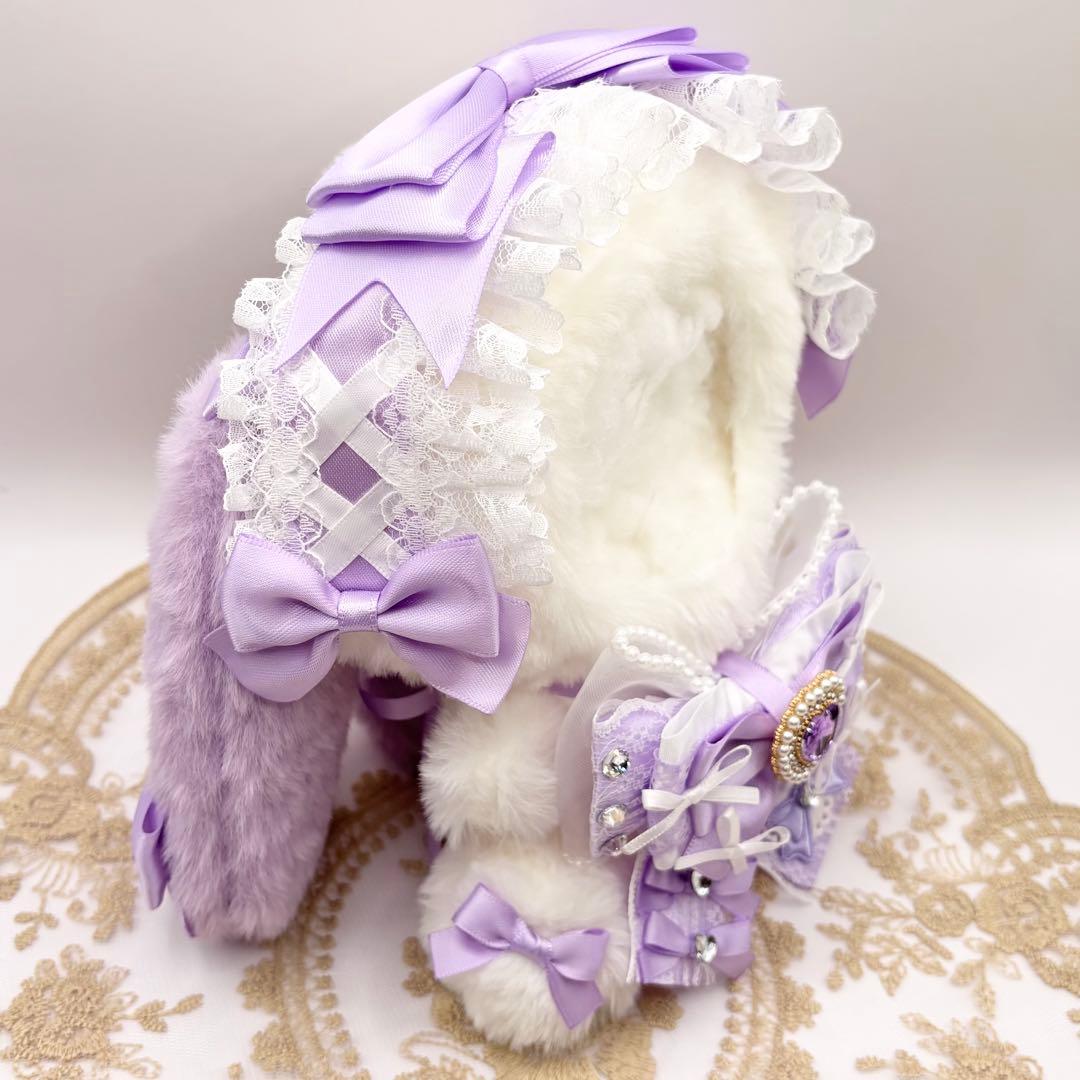 おすわりぬい服　着ぐるみ　16cm No.45 パープルうさぎ