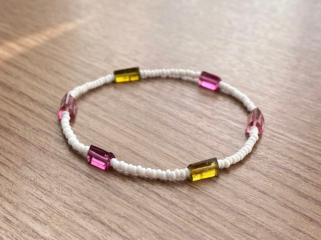 ピンクイエロー トルマリン ブレスレット