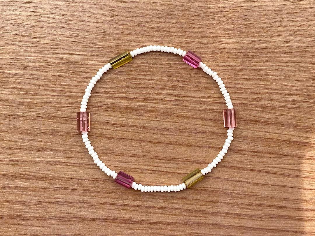 ピンクイエロー トルマリン ブレスレット