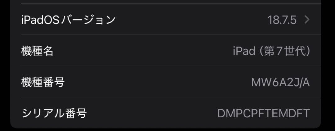 【バッテリー96%】iPad 第7世代 32GB Wi-Fi+Cellular