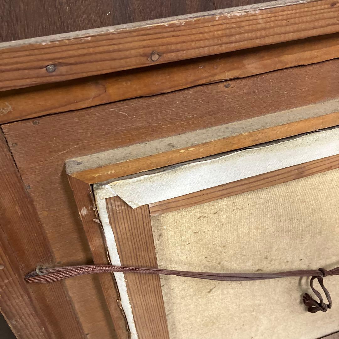 アンティーク 街並み 油彩画 油絵 風景画 絵画 額縁 アート 美術 芸術