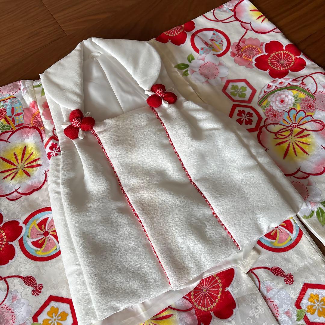 七五三　3歳　着物フルセット　下駄　巾着　付き　ユーズド