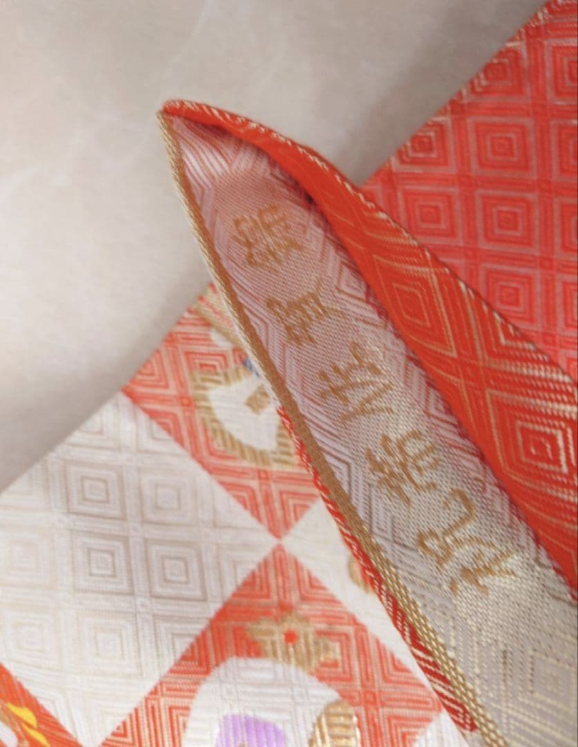 七五三　着物　袋帯　全通柄　正絹　佐賀錦