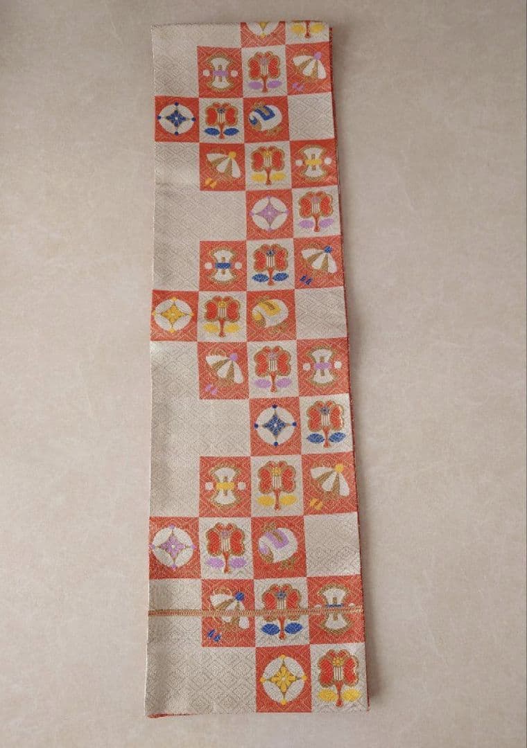 七五三　着物　袋帯　全通柄　正絹　佐賀錦