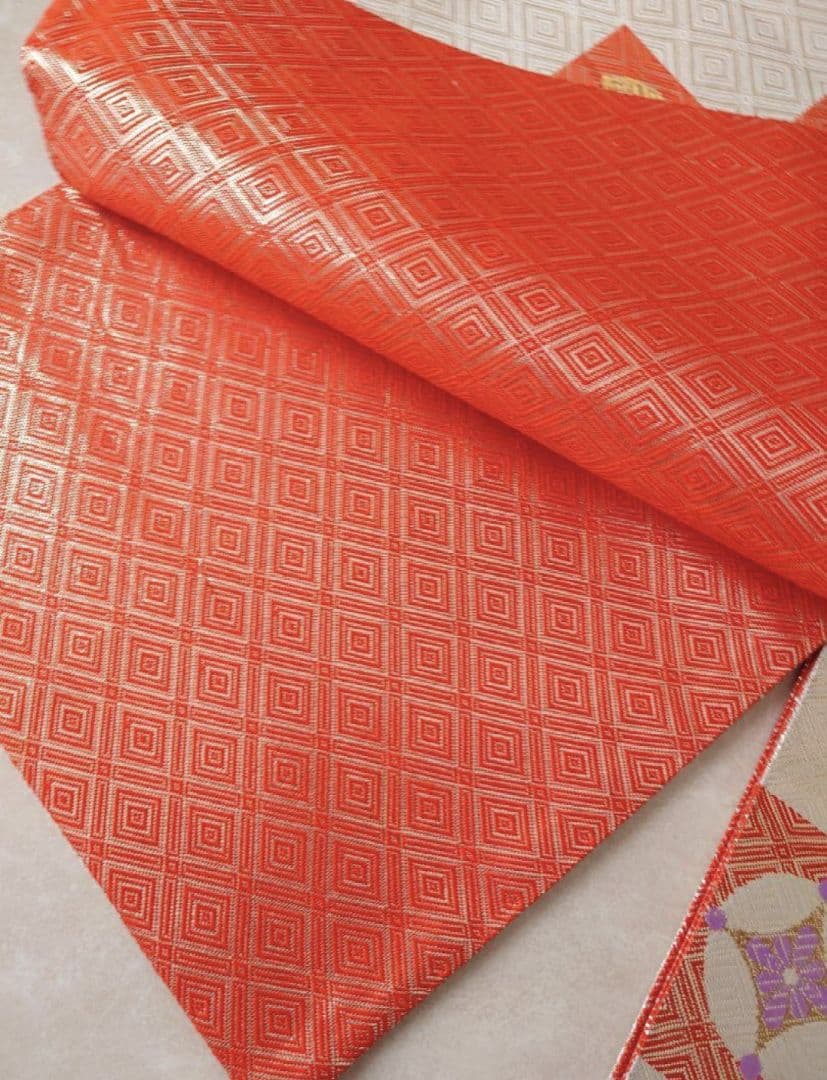 七五三　着物　袋帯　全通柄　正絹　佐賀錦