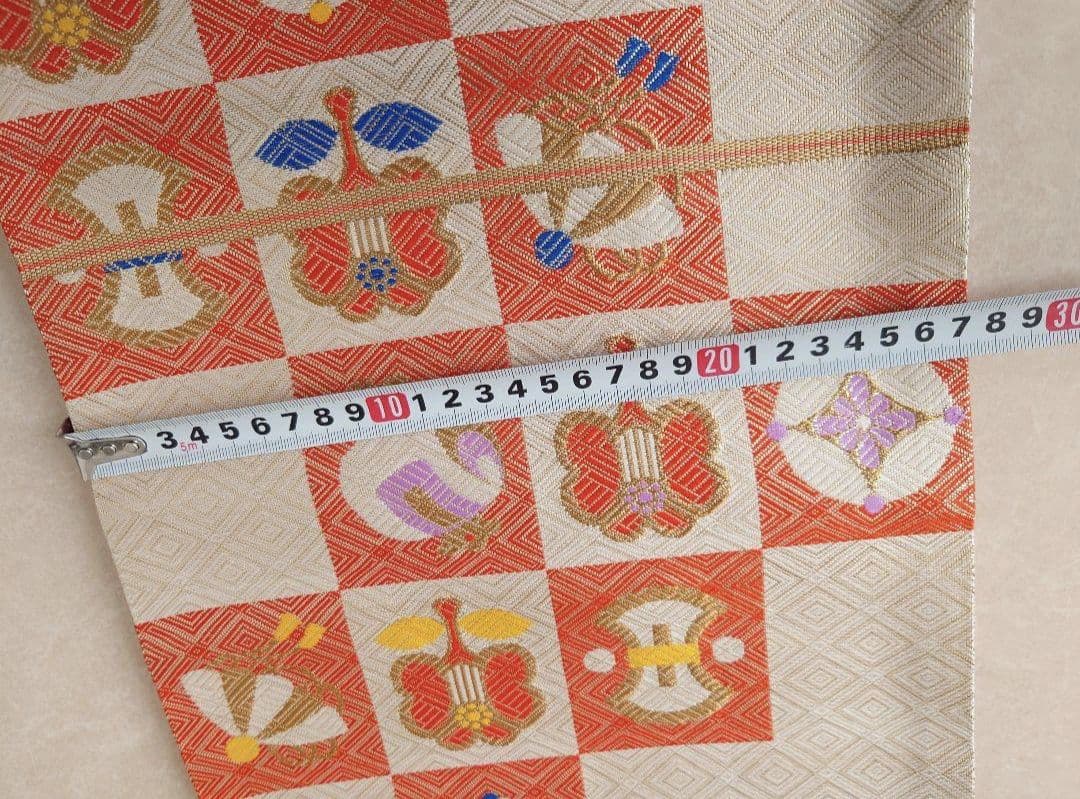 七五三　着物　袋帯　全通柄　正絹　佐賀錦