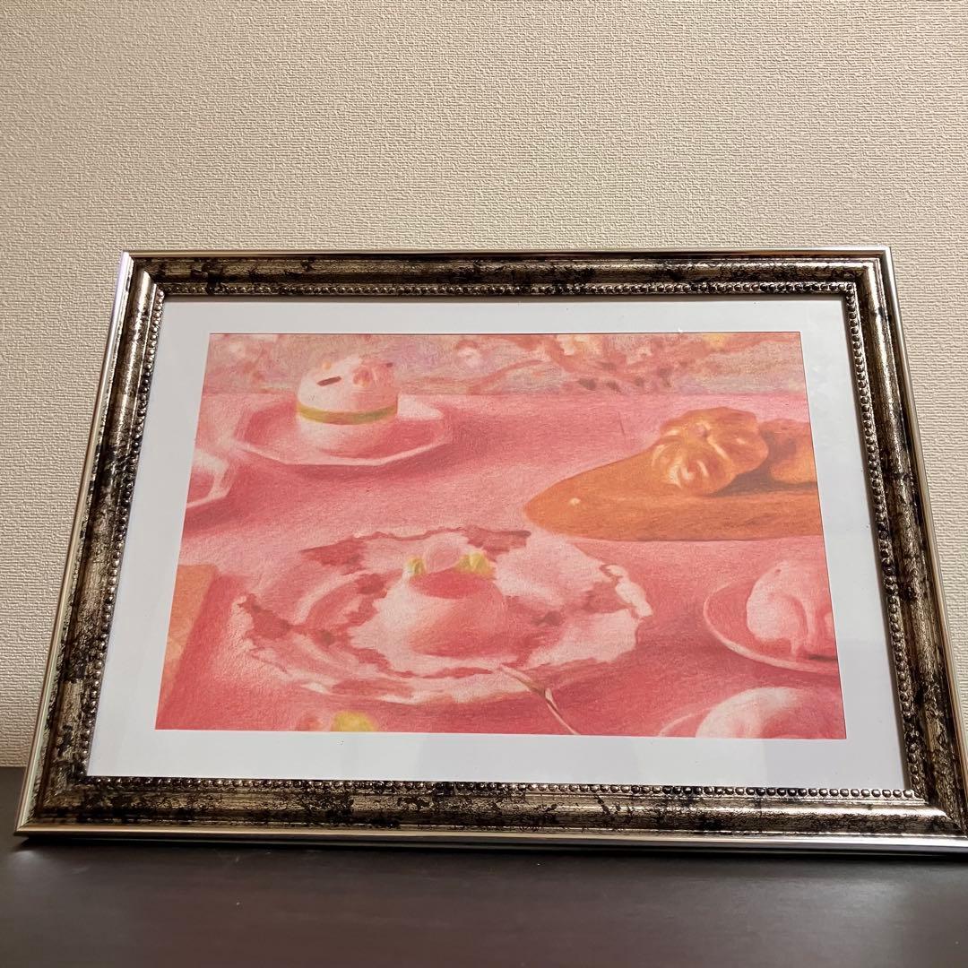 スイーツアート9 パステル画　額縁寸法32.7㎝×24.0㎝×1.5㎝