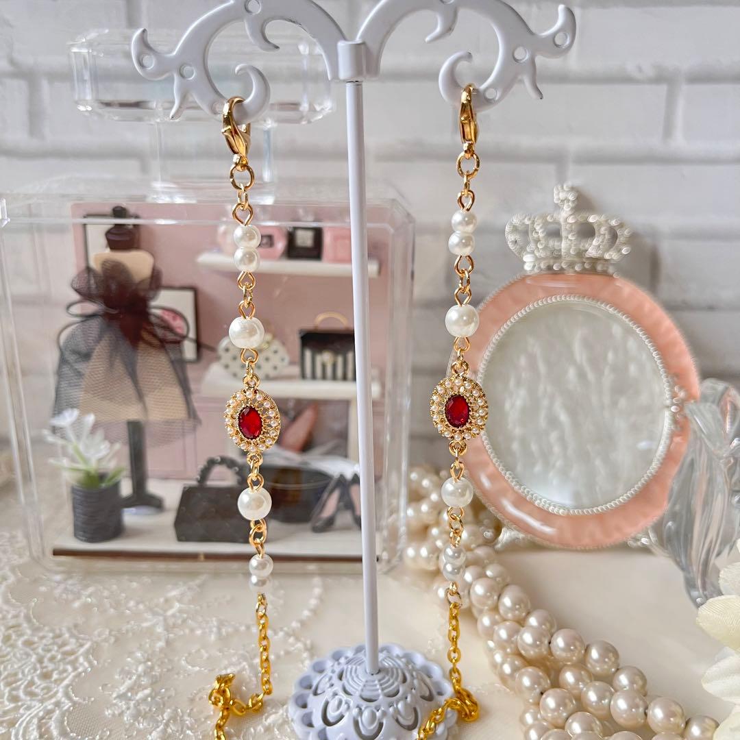 ♪❤️ ビジュー　パール　マスクチェーン　メガネチェーン　ハンドメイド