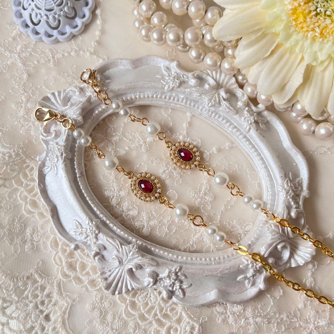 ♪❤️ ビジュー　パール　マスクチェーン　メガネチェーン　ハンドメイド